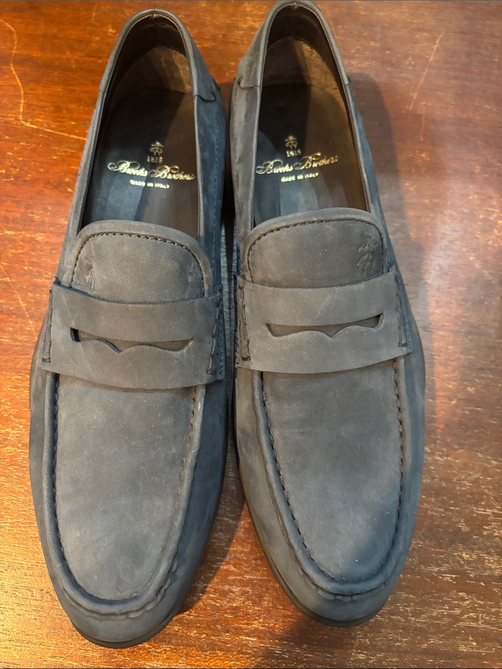 Brooks Brothers 1818 Footwear Suede Penny Moccasins